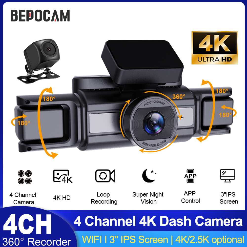 BEPOCAM 4CH 4K Dash Camera for - огляд і ціна Power Tools China