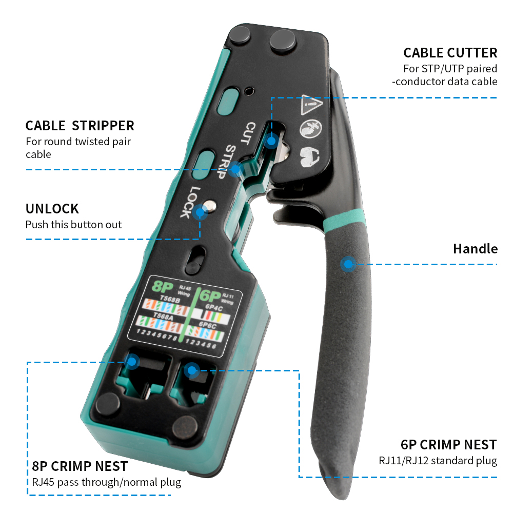 RJ12/11 Crimper Plier RJ45 Cri - огляд і ціна Power Tools China
